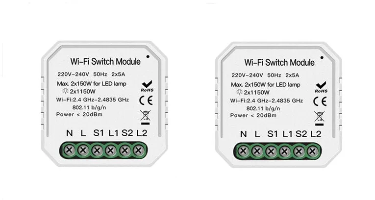 Wifi Smart Light Switch Diy Breaker Module Smart Life/Tuya APP Remote Control Works with Alexa Echo Google Home 1/2 Way