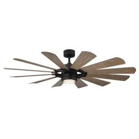 Wynd Mill 65" Ceiling Fan in Matte Black & Barn Wood