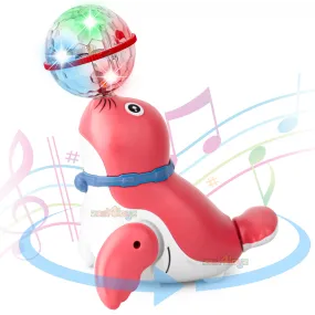 Zest 4 Toyz Musical Toys for Kids Sea Lion Dancing Walking Singing 360 Degree Rotating Light & Sound Toy with Bump and Go Action for 1 Year Old Baby Boys & Girls